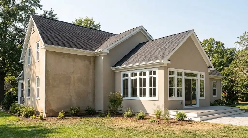 Home addition under construction, expanding living space